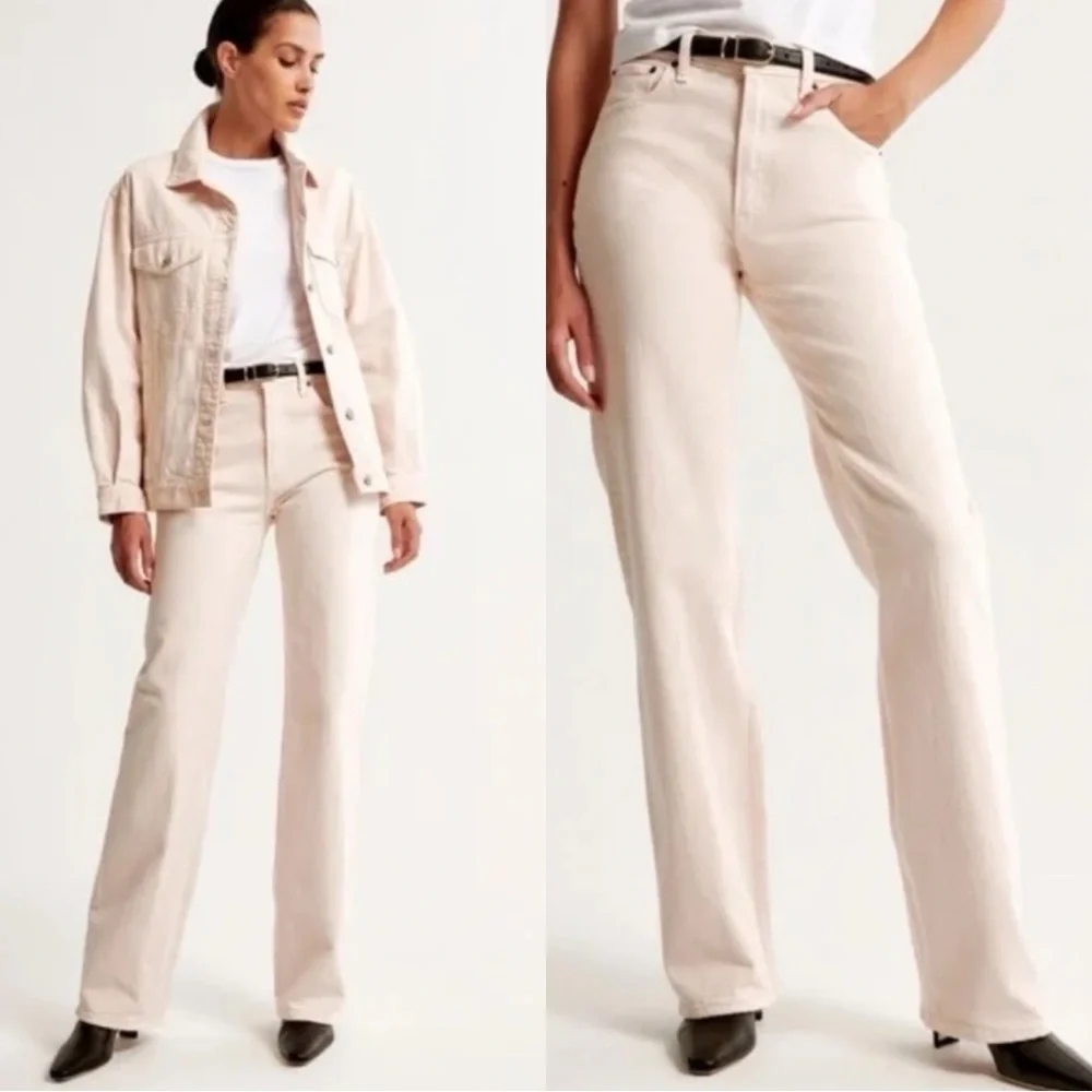 ABERCROMBIE & FITCH The 90’s Relaxed High Rise Pink Jeans